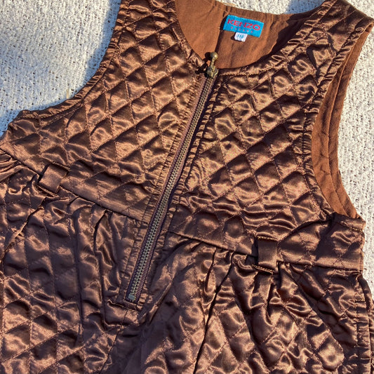 KENZO Enfant Brown Quilted Jumper Skirt (110 cm)